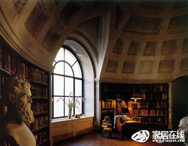 褐色欧式风格书房