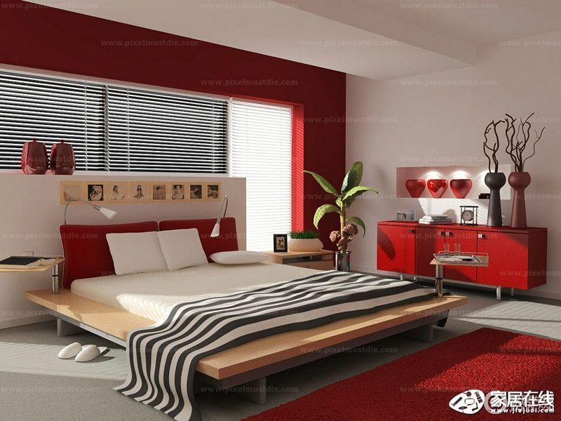 红色时尚风格卧室