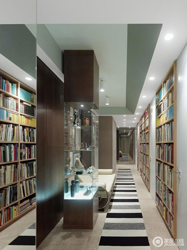 文艺味的现代家居 墙面嵌入式书柜设计