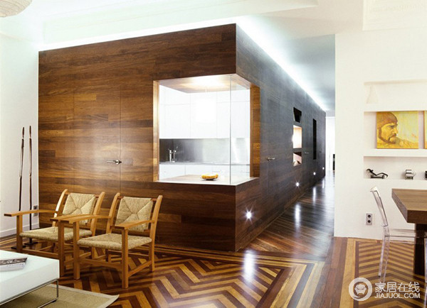 木头元素设计家 木地板铺装墙面与地面
