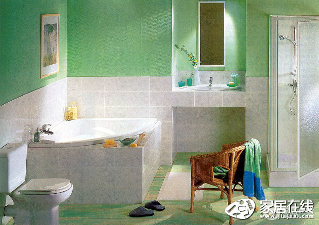 绿色现代风格浴室